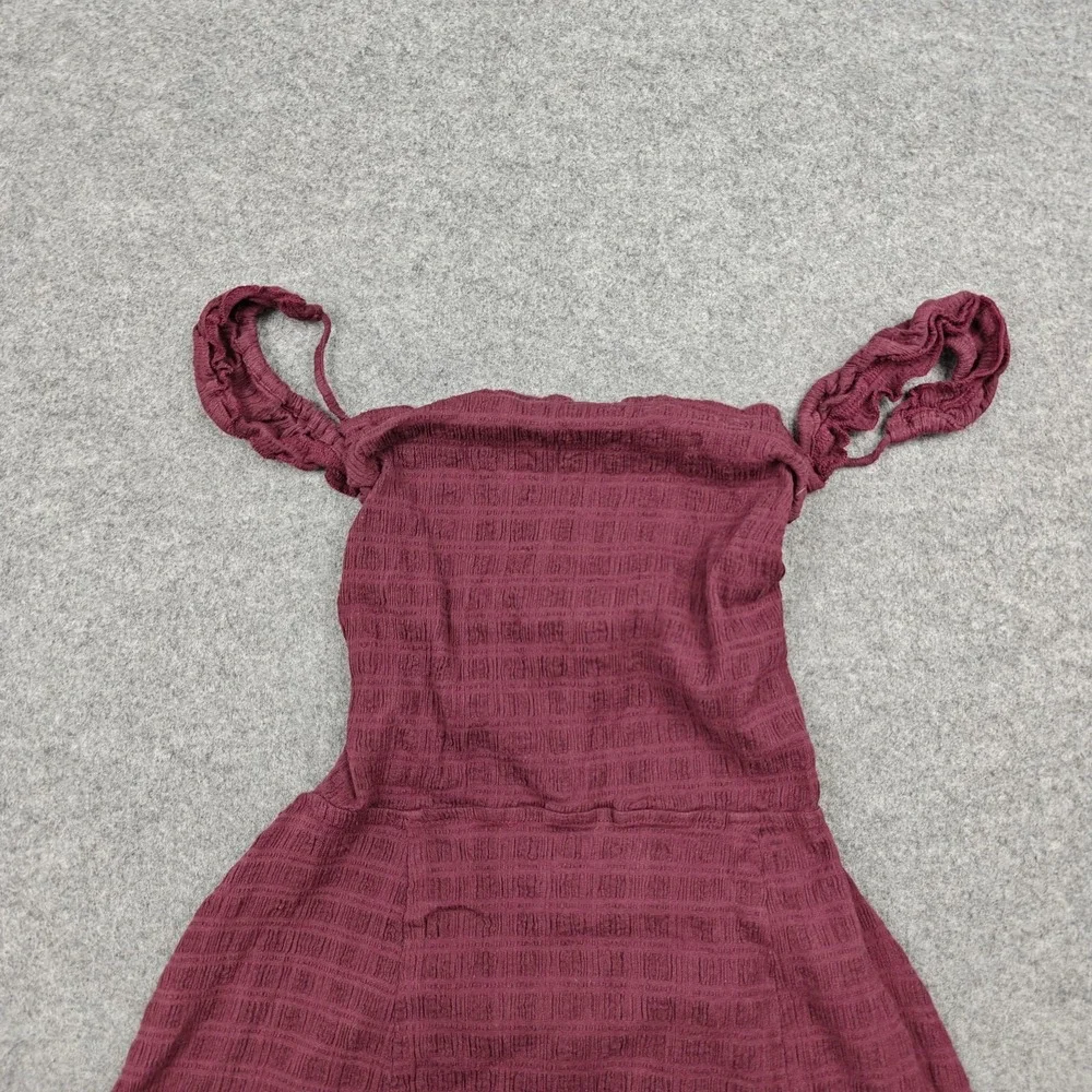Free People Dress Womens XL Red Textured‎ Cutout Back Tie Sundress Mini